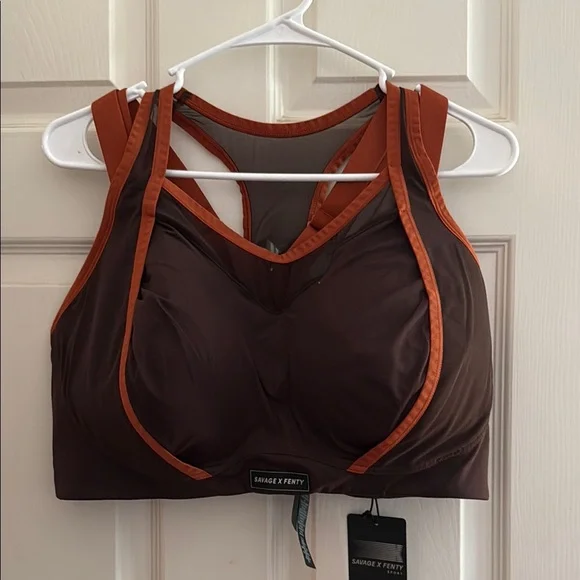 Savage X Fenty Brown and Orange Sports Bra - Picture 2 of 4